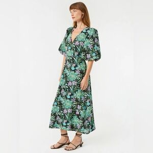 RHODE Ina Dress Hibiscus Midi Long Sleeve